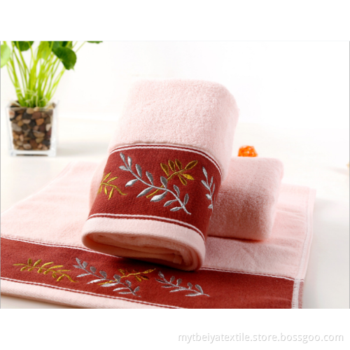 cotton high quality spun gold embroidery olive leaf hand towel